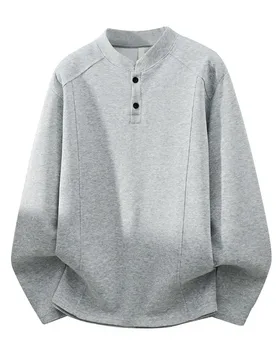 The Highly Anticipated Henry Collar Hoodie Men's Spring New Style Loose American Deconstructed Long-sleeved T-shirt Base Layer - Aliexpress - FashionsVida