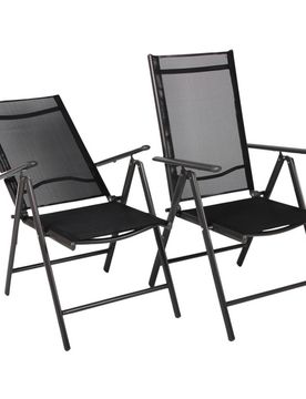 VCM Gartenstuhl 2er Set Anthrazit