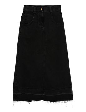 Gonna a divisione in denim lungo