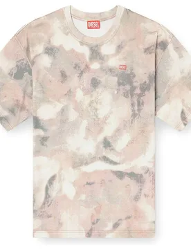 Camiseta oversize de hombre de algodón grueso con estampado de camuflaje - Diesel - FashionsVida