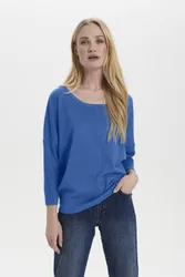 Women's MilaSZ Round Neck Jumper in Mid Blue Size: XL - Mid Blue - Size: XL