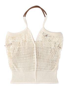 CALELLA BUCKET CANVAS - Leather-trimmed Shoulder Bag