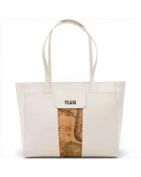 Borsa shopping Bloom City Donna Avorio in Pelle