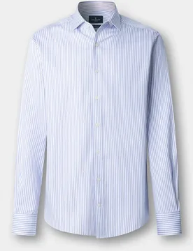 Camisa de hombre rayas bengala doble faz fit tailored - Hackett - FashionsVida