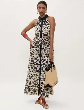 Vestido largo sin mangas con estampado - Lola Casademunt - FashionsVida