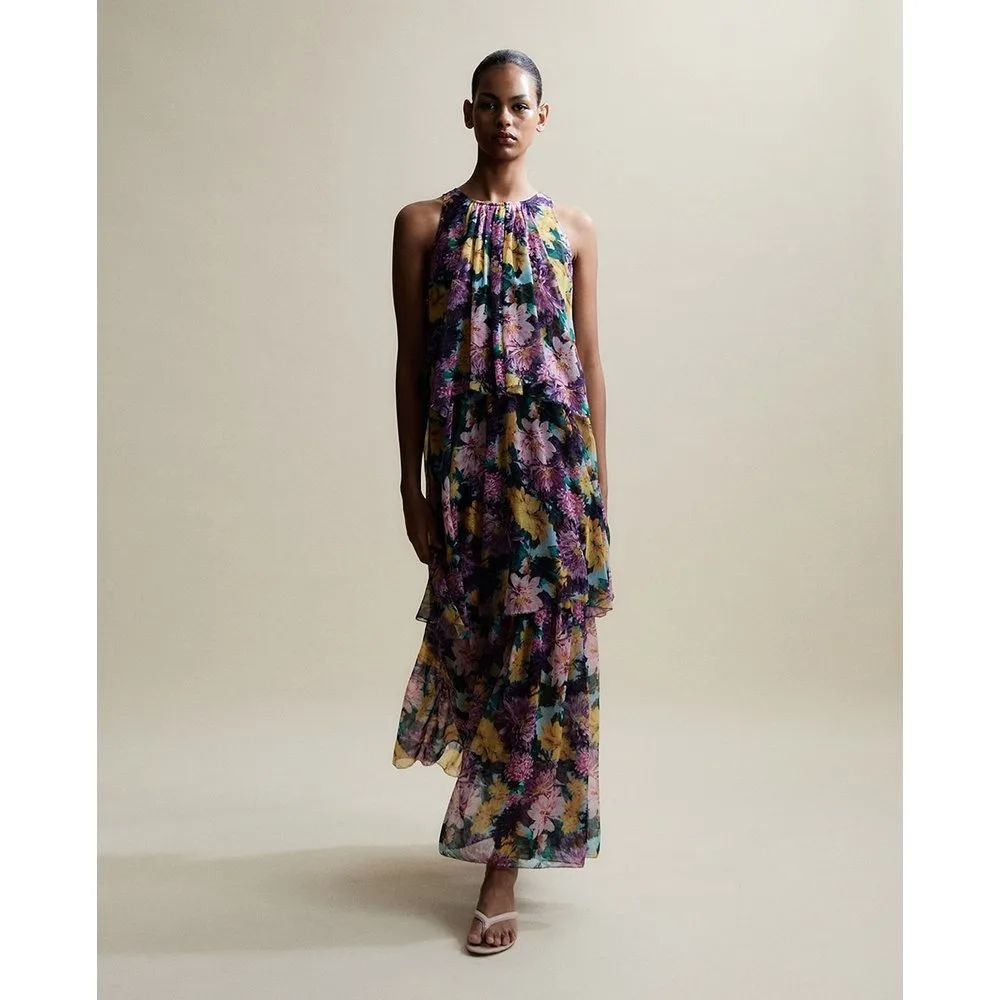 Sfera - Vestido capas flores - Sfera - FashionsVida
