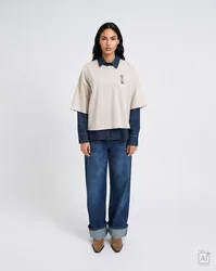 BOXY CROPPED SWEATSHIRT SHORTSLEEVE female