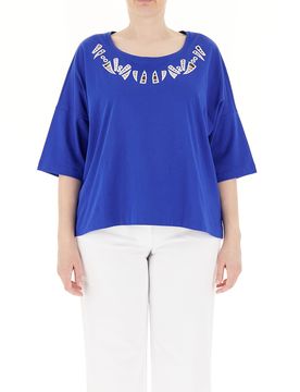 T-shirt con ricami BLU XS