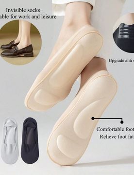 Pares de calcetines de tacón alto para mujer, calcetines invisibles transpirables, calcetines de barco antideslizantes para mujer, calcetines de tall