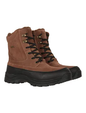Stowe Mens Waterproof Thermal Snow Boots - Brown - Mountain Warehouse - FashionsVida
