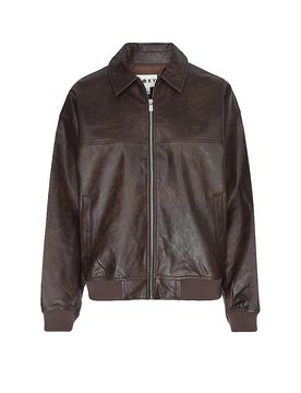 Veste aspect cuir marron M