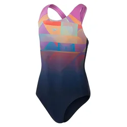 Digi Placement Splashback Swimsuit True Navy / Kiki Pink / Siren Red / Matcha 5-6 Years Girls
