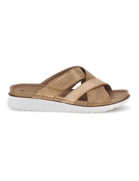 Ciabatte beige con fasce incrociate 57 CN 37