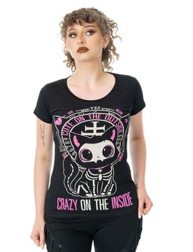 Gothic T-Shirt - Cute On the Outside - S bis XL - für Damen - Größe S - schwarz - Frauen - female