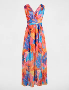 Vestido largo recto estampado - Morgan - FashionsVida