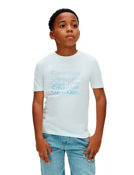 Jeans Maglietta A Maniche Corte Stacked Logo White 11-0601 Tcx 14 Anni - Calvin Klein - FashionsVida