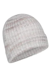 Space Dyed Womens Fur Lined Beanie - Cream - Cream - Size: ONE
