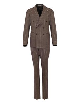 Vestito In Misto Lino E Lana A Righe