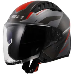 Casco Moto Jet OF600 COPTER II DISTON Grigio Rosso taglia 2XL