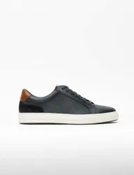 Leather Lace Up Trainers Medium Blue male
