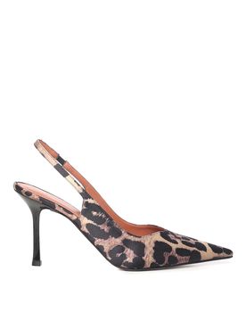 Slingback Holly in raso con stampa animalier