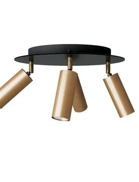 Cables Lampe à 4 Ampoules Avec Culot E14 Et Abat-jour Rond Rose-one Xxl Avec Bulb Satin Brass One Size - Creative - FashionsVida