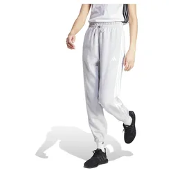 Joggers Essentials 3 Stripes Fleece Loose Fit Light Grey Heather / White S