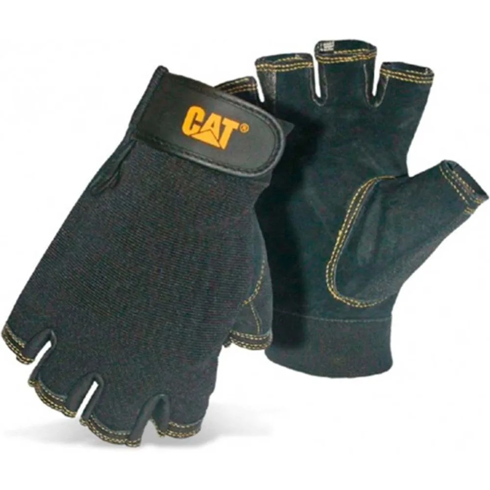 Guantes Medio Dedo de Cuero y Poliéster - Caterpillar - FashionsVida