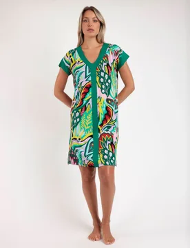 Camisón de mujer de punto viscosa con estampado - Admas - FashionsVida