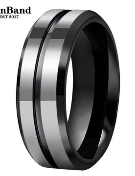 MenBand 6/8mm Tungsten Carbide Men's Women's Wedding Ring with Groove Center, Surface and Bevel Polished for a Comfortable Fit - Aliexpress - FashionsVida