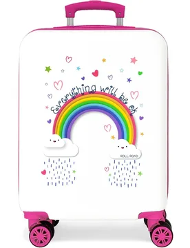 Maleta de cabina infantil Arcoiris Everything OK rígida con capacidad de 34L - Movom - FashionsVida