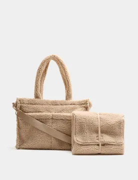 Borg Changing Bag Set Caramel unisex - M&S - FashionsVida