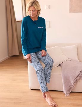 Baumwoll-Schafanzug 2er Pack - Barolo/Petrol - female - Size: 38