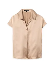 Blusa de seda marrón claro 42