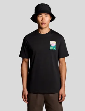 Men's Embroidered Graphic Crew Neck T-Shirt in Black - Lyle & Scott - FashionsVida