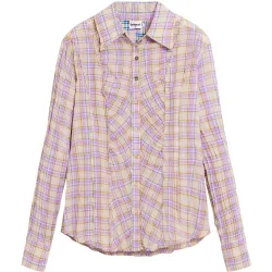 Camisa de mujer cuadros fruncido
