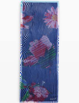 Foulard rectangulaire bluestrip, Polyester, Bleu, U