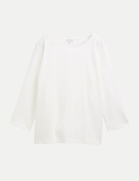 Basic Langarmshirt Weiß L