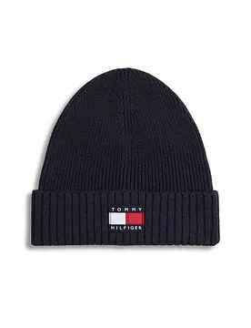 Berretto blu a costine con logo icon - Tommy hilfiger - FashionsVida