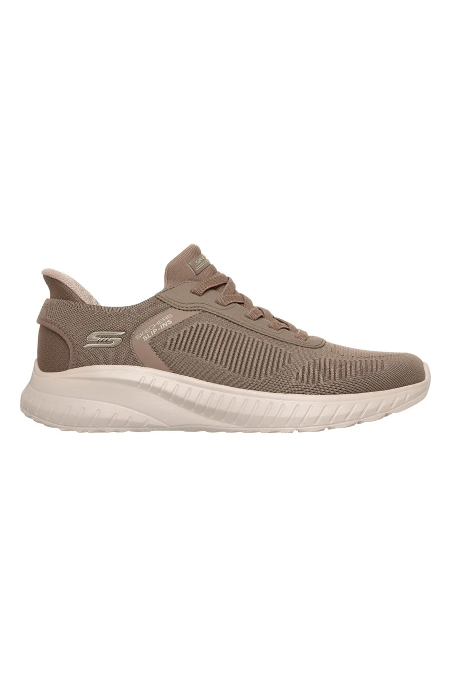 Sneakers sportive taupe con Memory Foam e Slip-ins BOBS Squad Chaos Solid Step 42 - Skechers - FashionsVida