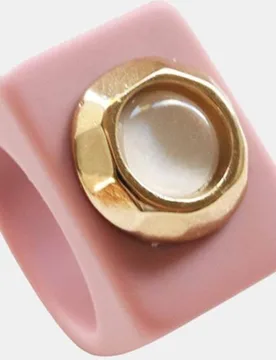 Anillo rosa con ojo de gato - ÉMOLO - FashionsVida