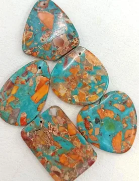 Pcs/Lot New Emperor Stone Turquoise Orange Pendant Semi Finished DIY Bag Pendant Jewelry Accessories Wholesale - Aliexpress - FashionsVida