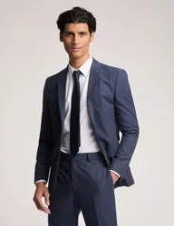 Slim Fit Linen Blend Suit Jacket Navy male