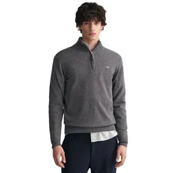 Pull à Demi-zip Superfine Lambswool Charcoal Melange M