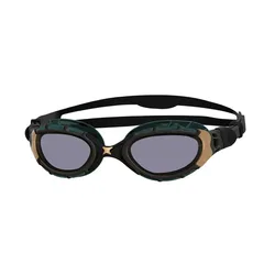 Predator Flex Titanium Reactor Mirror Swimming Goggles Black Gold / Reactor Titanium Regular Men,Women