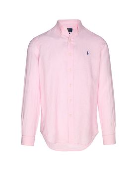 Camisa de lino Custom Fit rosa XL