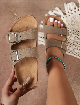Sandalias vintage de mujer con punta abierta y transpirables, cómodas, antideslizantes y duraderas, calzado de verano para mujer - Shein - FashionsVida