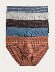 Pack Pure Cotton Cool & Fresh™ Striped Briefs Blue Mix male