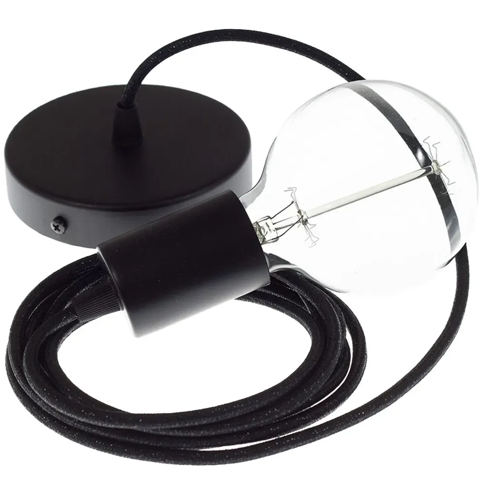Cables Suspension Luminaire Rl04 50 Cm Glittering Black / Black One Size - Creative - FashionsVida
