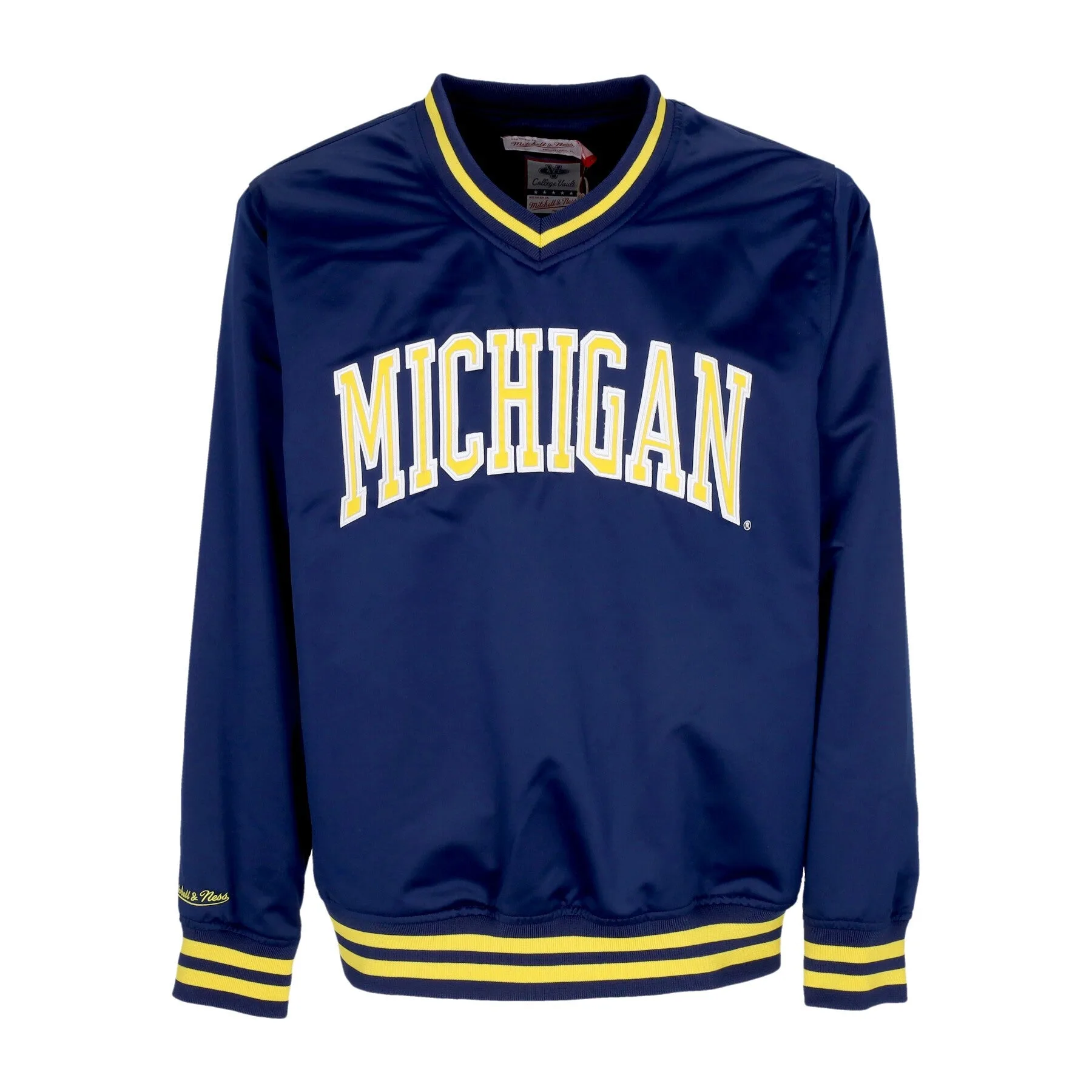 Casacca Uomo Ncaa Sideline Pullover Satin Jacket Micwol Navy - Mitchell & Ness - FashionsVida